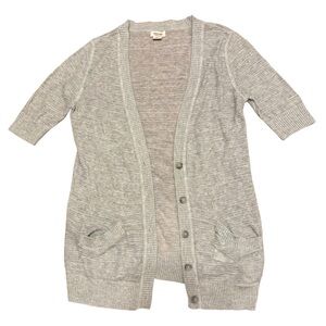 Mossimo Supply Co. Light Gray Short Sleeve Knit Cardigan